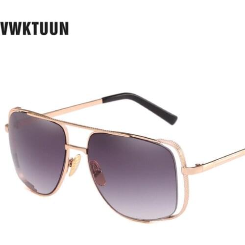 VWKTUUN Vintage Sunglasses Men Women Hollow Frame Points Gradient Lens Sun glasses For Men Square Shades Mirror UV400 Eyewear