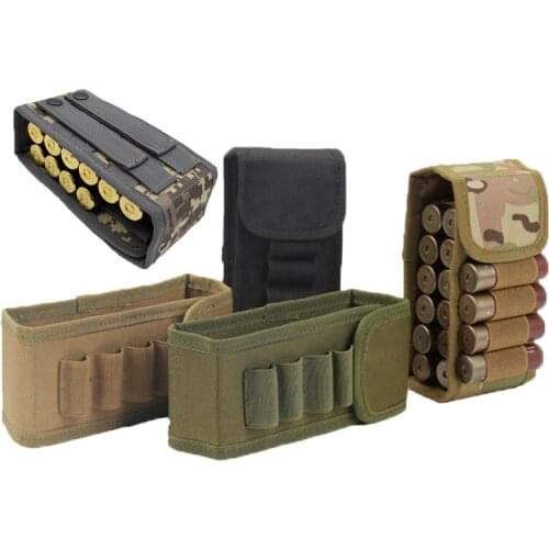 Tactical Airsoft Molle Magazine Pouch 16 Round 12 Gauge 12GA Ammo Shells Holder Military Hunting Bandolier Cartridge Carrier Bag