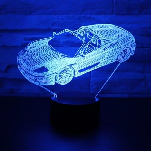 3D LED Night Light Advanced Sports Car Roadster Racing Bike with 7 Colors Light for Home Decoration Lamp Amazing Visualization