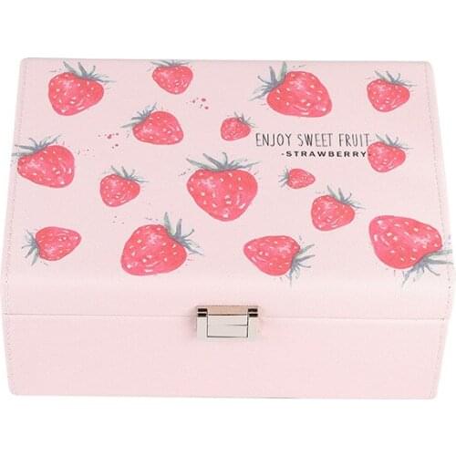 Fresh fruit decorative Pu double-layer jewelry box simple home accessories multi-functional jewelry storage box