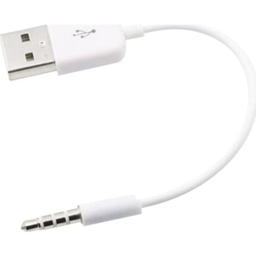 USB Short Charger Data White Cable 3.5mm Jack Adapter Charging Cord Line For Apple Ipod 3rd 4th 5th 6th 4/5/6 MP3 Player
