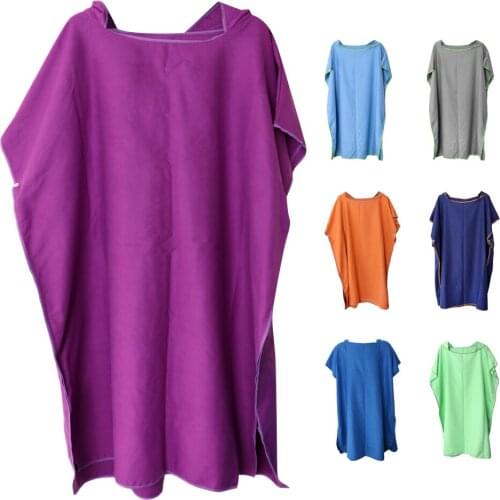 Watersport Surf Poncho Wetsuit Changing Robe Towel with Hood Quick Dry Beach Change Towel for Surfer Swimmer One Size Fit All