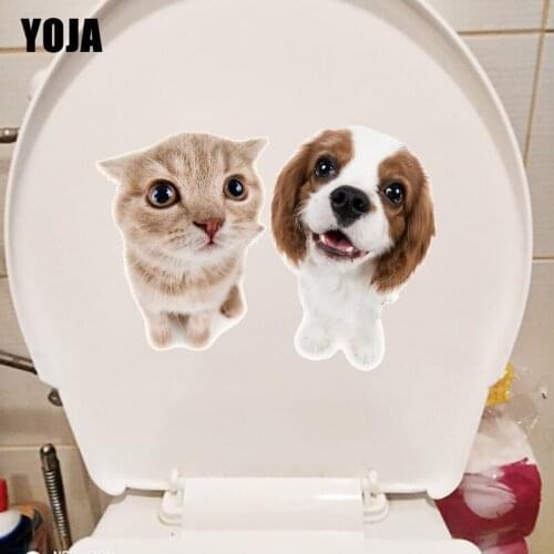 YOJA 23.6×16.8CM Cute King Charles Spaniel Fashion Kids Room Decorstion Wall Sticker Animal Toilet Decals T1-3113
