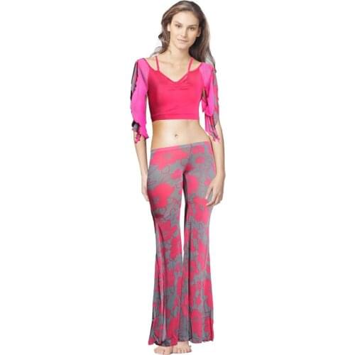 Sexy Belly dance top and pant Practice Belly dancing training wear belly dance costume for women corp top trousers long Pants