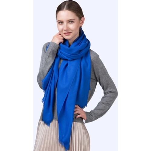 Women Wool Scarf Winter Twill Soft Shawl Solid Color Stylish Stole Warm Chic Design Pashmina [2122]