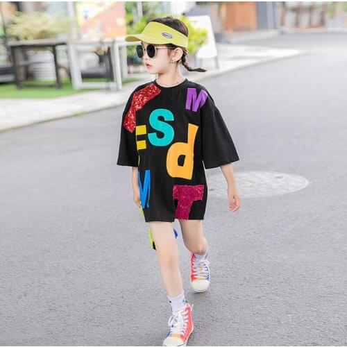 3-18Y Teens Kids Dress for Childrens Casual Clothes 2021 New Girls Letter Print T-shirt Dresses