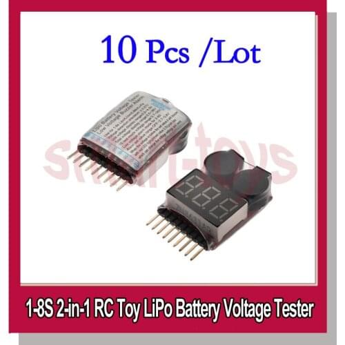 10Pcs 3.7-30V 1-8S Lipo/Li-ion/Li-Fe Battery Voltage Tester Low Voltage Buzzer Alarm
