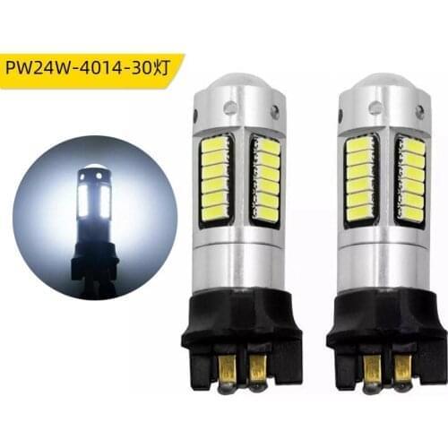 100Pcs/Lot No OBC Error Canbus White LED PW24W PWY24W Bulbs For BMW VW Turn Signal DRL Light 6000k 3000k Yellow 12V 600LM