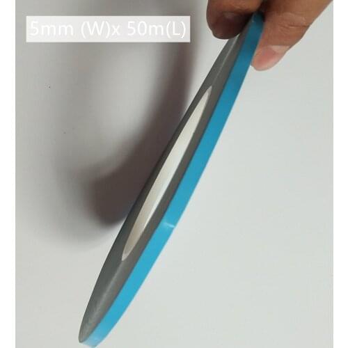 2pcs x Blue High Temperature Resistant Double Sided Adhesive Sticker for TV backlight LED Strips Back Tape 5mm (W)x 50m(L)