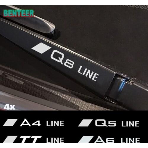 4pcs Reflective Car wiper sticker For Audi sline A4 B5 B6 B7 B8 A3 8P 8V 8L A5 A6 C6 C5 Q8 A1 A2 A7 A8 Q2 Q3 Q5 Q7 TT RS