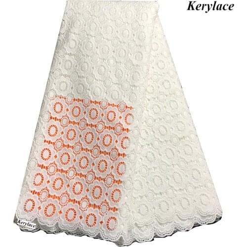 5 Yards Off White Swiss Voile Lace In Switzerland High Quality African Cord Lace Mesh Fabric For Dress DecorationKRL-1101