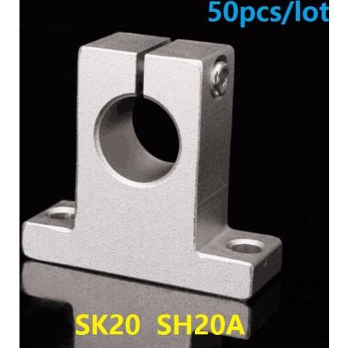 50pcs/lot SK20 SH20A 20mm linear bearing rail linear shaft support bearings 3d printer