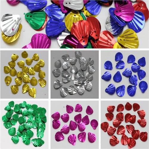 580 Large Shell Loose sequins Paillettes 20mm Top Hole Sewing Wedding Color