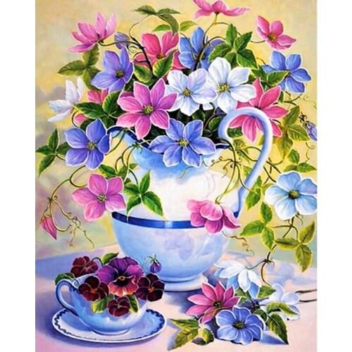5D DIY Square/Round Diamond Painting Still life flower Cross Stitch Diamond Embroidery Needlework home Decoration J0176