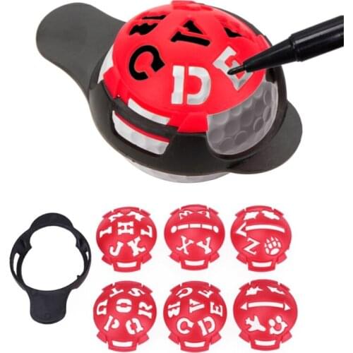 7Pcs Practical Golf Ball Line Hollow Alphabet Golf Scriber Alignment Marks Tool Set Drawing Templates Golf Line Marker