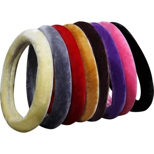 8 Colors Winter Plush Car Steering Wheel Cover Suitable for 37-38 CM 14.5 "-15" Most Auto Steering Wheel Soft Car Accessories