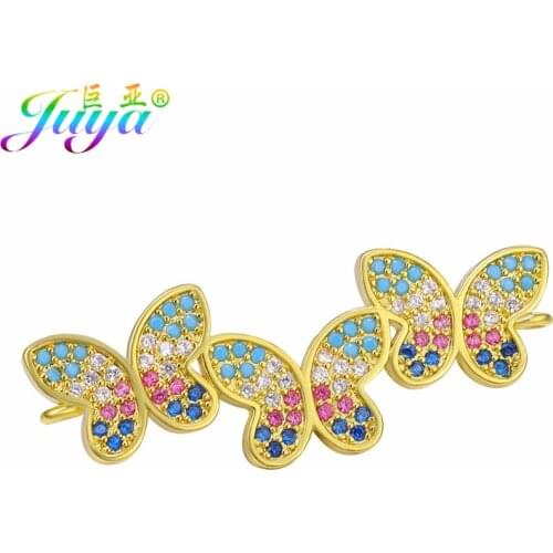 Juya DIY Womens Jewelry Making Supplies Handmade Butterfly Charms Connector Accessories For Fashion Bracelets Making Components