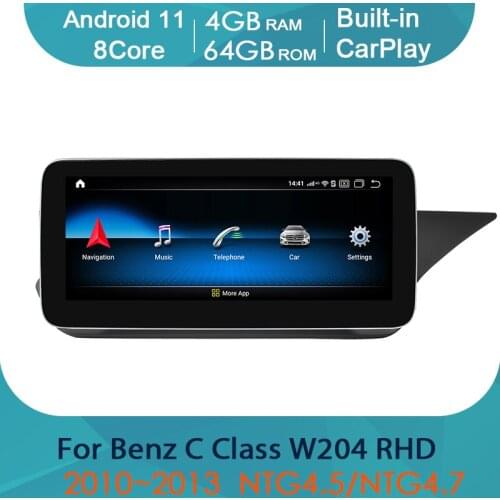 Android 11 Car Multimedia Player Radio Stereo GPS 2 Din For Mercedes Benz C Class W204 RHD 2011~2013 Teyes Navigation Autoradio