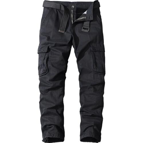 Men Spring Autumn Pants Pure Cotton Work Trousers Mens Cargo Pants Fashion Clothing Military Trousers Multi-Pockets Army Pants