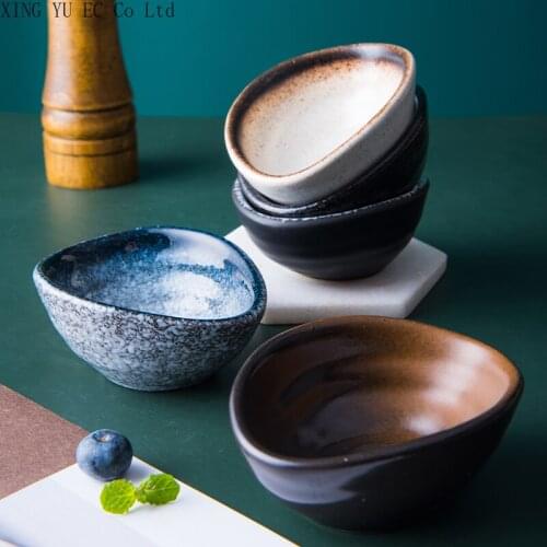 Household Tableware Japanese-style Seasoning Dish Ceramic Dish Oval Dipping Dish Tableware Small Dish Dish Kitchen Utensils