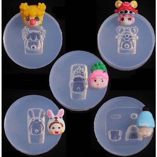 Nail Sleeping Baby Mould 3D Baby Face Hat Mould Cute Cartoon Mould Silicone Carved Mould CuteCartoon Mould Silicone Carved Mould