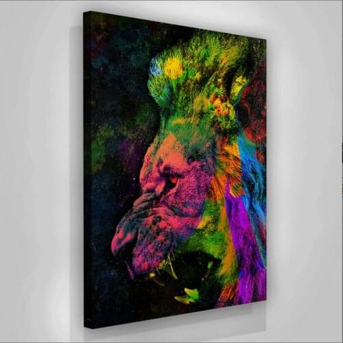 Wild Animals Canvas Painting Colorful Lion Posters Space Star Prints Wall Art Pictures For Living Room Office Home Decoration