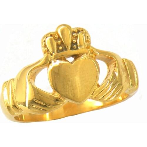 FANSSTEEL Stainless steel jewelry INFINITY LOVE HEART PRINCESS CROWN CLADDAGH FRIENDSHIP RING FSR11W28G