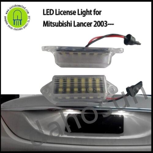 2Pcs White LED License Plate Light for Mitsubishi Lancer 03-17/EVO X 07-19 Super Bright Error Free LED Rear Tag Light
