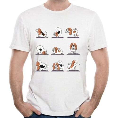 Cool Bull Terrier Basset Hound Miniature Schnauzer YO GA T-Shirt Summer Men t-shirt Funny Dog Design T Shirt Hip Hop Tees