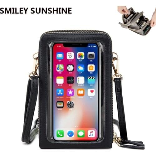 Mini Crossbody Shoulder Bags Women Multi-functional Touchable Cell Phone Pocket Card Purse Ladies Small Bag Female Messenger Bag