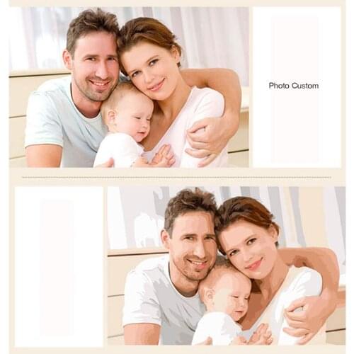 Painting By Numbers Photo Custom DIY Oil Painting By Number Picture Drawing Canvas Portrait Family Children Pets Photo