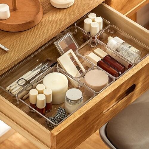 Drawer Style Make Up Storage Box Cosmetic Container Plastic Sundries Divider Case Kitchen Cutlery Desktop Sundries Organizer