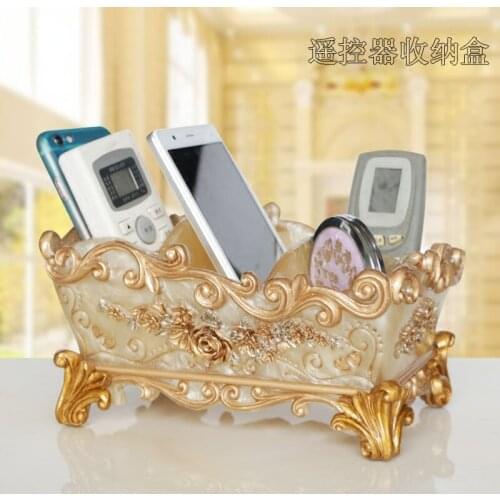 Desktop remote control receives European-style household multi-function receipt cosmetics creative simple tea table storage box
