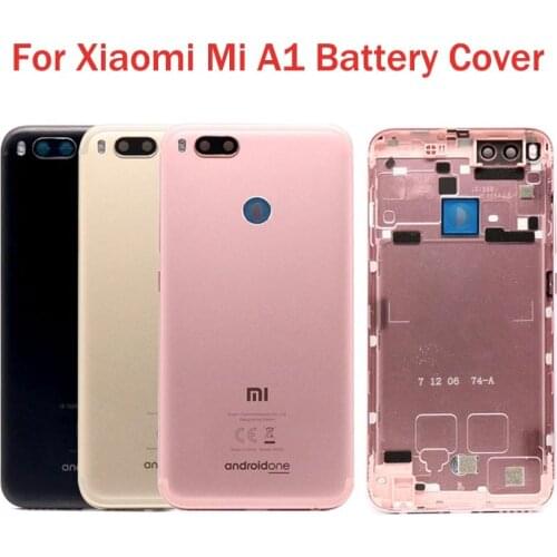 NEW For Xiaomi Mi A1 Back Battery Cover Mi A1 Rear Glass Door Housing Case Replace With Power Volume Button