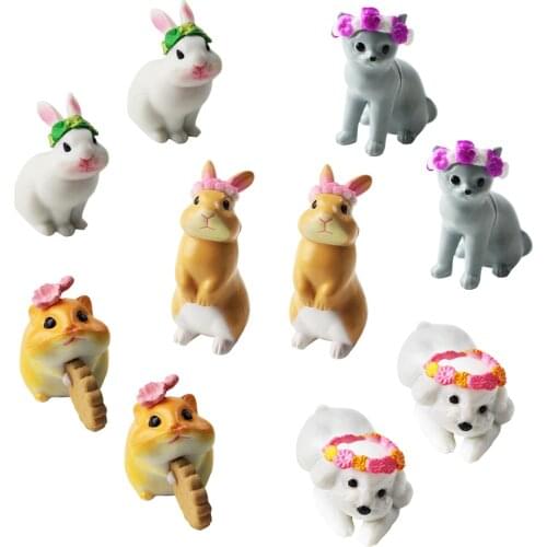 New 10pcs/set Lovely Simulation Animal Doll Rabbit Dog pvc Figure Toy Kids Toy Birthday Gift Doll For Children