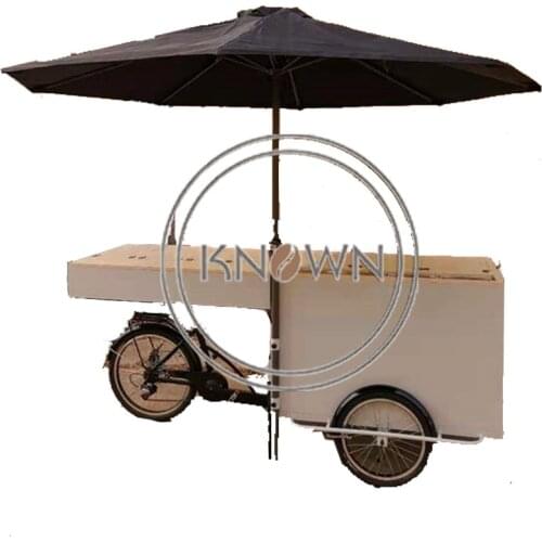 New Design Electric Tricycles in Summer Folding Cargo Bike Ice Cream Snack Coffee Freezer Machine Fridge Bike for Sale