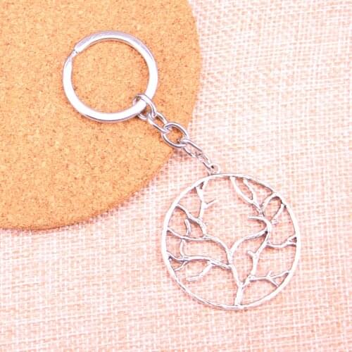 20pcs tree branch Keychain 40mm Pendants Car Key Chain Ring Holder Keyring Souvenir Jewelry Gift