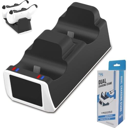 Pohiks Dual Fast Charging Charger Dock Station Stand for PS5 Wireless Game Controller Console Gamepad Charger Holder Stand