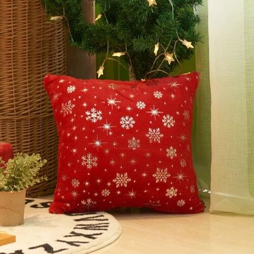 Custom Red Velet Bronzing with Bling Star Pillowcases Cushion Cover Super Soft Gold Foiled Pillow Covers for Sofa Bed Pillowcase