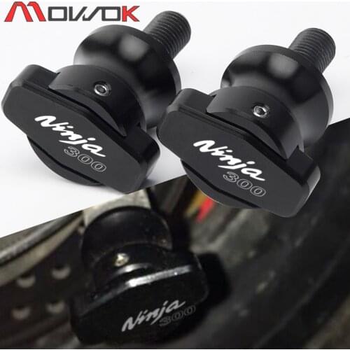 With LOGO NINJA300 Motorcycle Swingarm Spool Sliders Red Green Black Gold For Kawasaki ninja300 Ninja 300