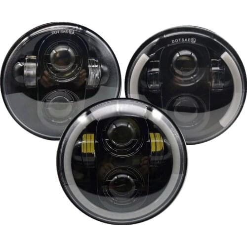 5.75'' LED Headlights 5 3/4" LED DRL Motorcycle Headlight For Harley Sportster Dyna Wide Glide Iron 883 Projector Motos Headlamp