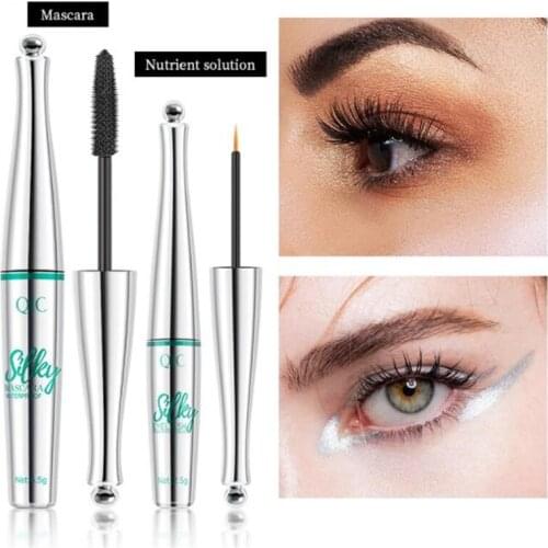 2 Pcs/Set Mascara Thin Long Waterproof Black Eyelash Nourishing Liquid Curling Mascara Beauty Makeup Mascara Cosmetics