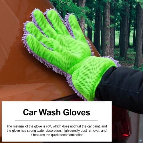 Waterproof Car Wash Microfiber Chenille Gloves Thick Car Cleaning Mitt Wax Detailing Brush Auto Care Double-faced Glove