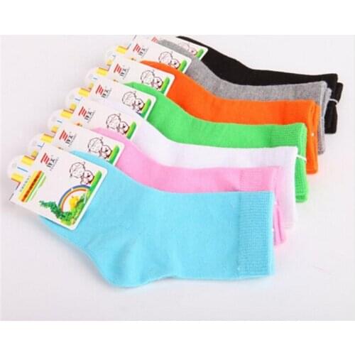 1pair New boys girls Cotton Socks Cute Candy Color Short Socks Kids Sport Socks
