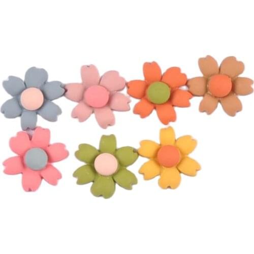 30Pcs/lot Mixed Color Flower Resin Cabochons Flatback Embellishments DIY Crafts And Scrapbooking manicure Accessories c3147-3