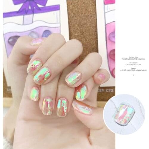 5Pcs/Set Aurora Color Nail Sticker for Art Decoration 2021 Fashion Shine Stickers for Manicure Design