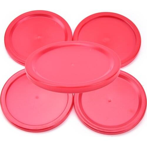 5 PCS Hot New High Quality Children Indoor Table Game Play Toys Red Plastic Mini Air Hockey Table Puck Durable Practical