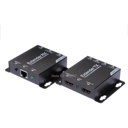 HDMI Extender 60M RJ45 Transmitter TX/RX with IR Over CAT6 Cat7 Network Ethernet Cable Support HDMI 1.3 1080P For TV Projector