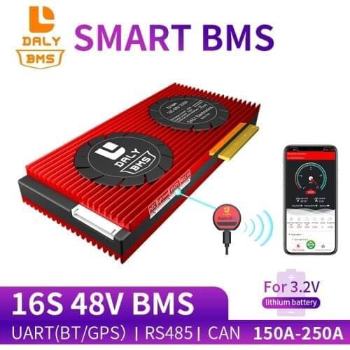 Daly Smart BMS 16S 48V LiFepo4 Battery 150A 200A Bluetooth+485 to USB device +CAN+NTC +UART For Electric Car E-Bike Scooter