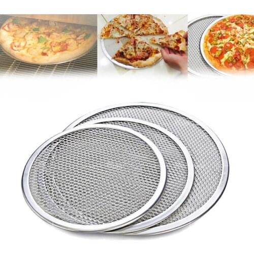 6/8/9/10/12/14Inch Aluminium Flat Mesh Pizza Screen Oven Baking Tray Net Bakeware Cookware kitchen baking tool